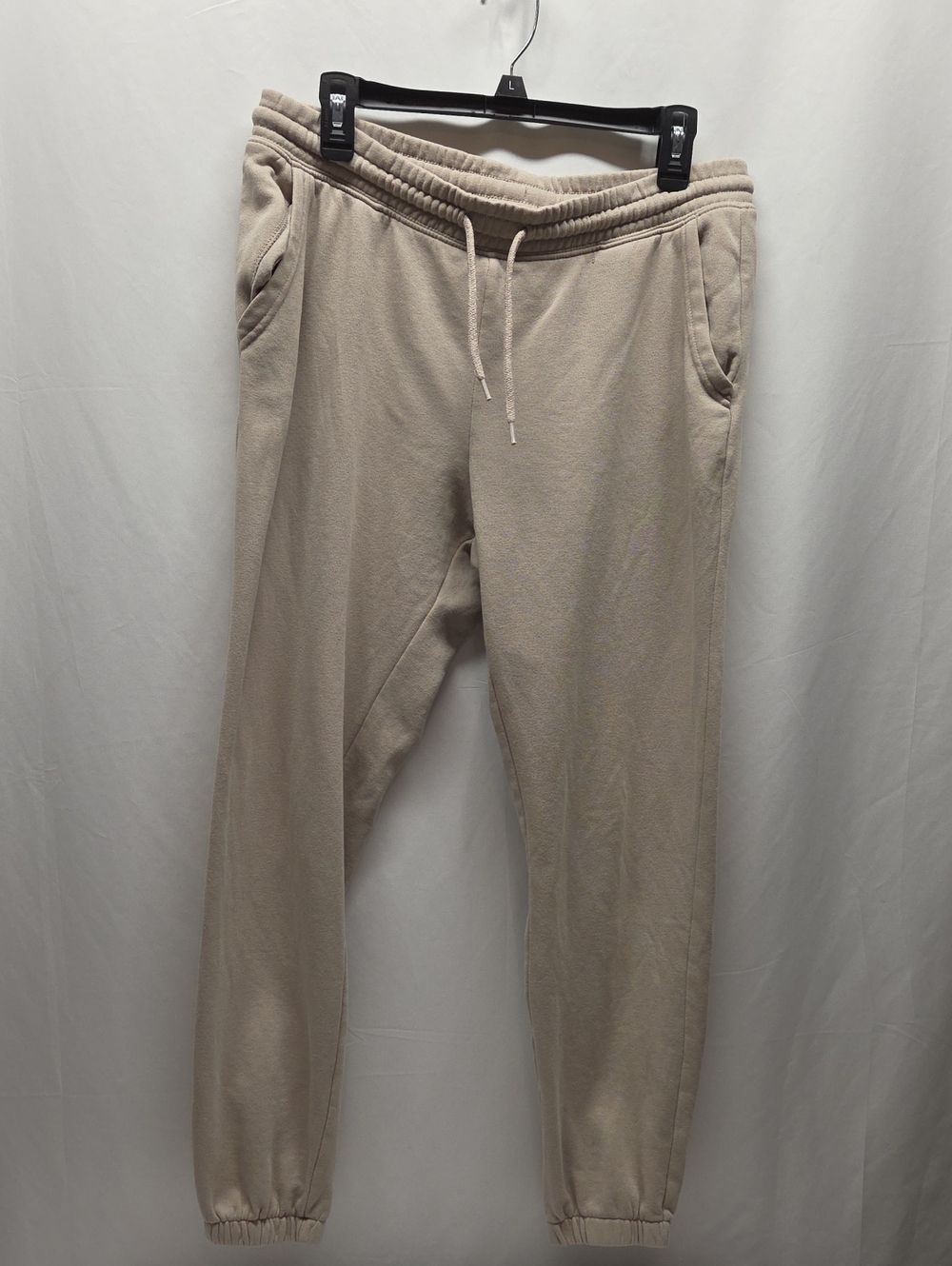 H&M DIVIDED Men's Light Beige Drawstring Joggers Athletic Leisurewear Drawstring